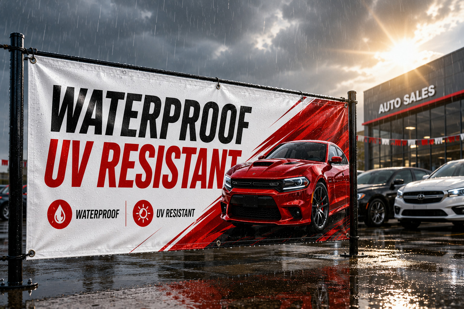 Custom Car Dealership Banner Vinyl Waterproof 13oz Heavy Duty Fast Ship