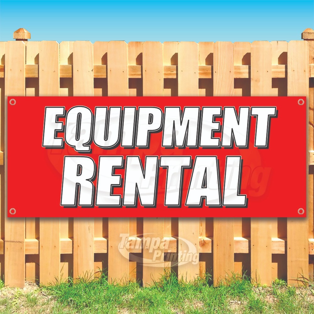 EQUIPMENT RENTAL Advertising Rent Used Vinyl Banner Flag Sign USA SB10497