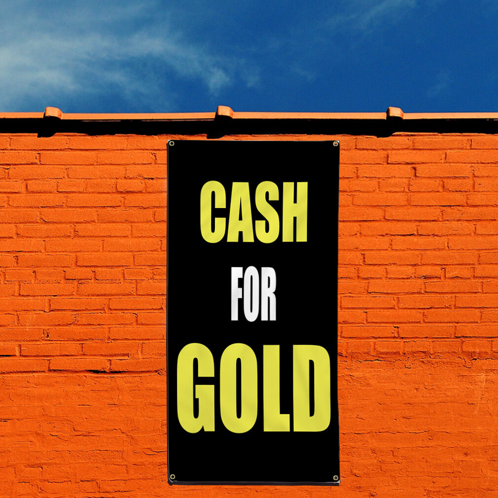 Vertical Vinyl Banner Multiple Sizes Cash for Gold Promotion Business Business
