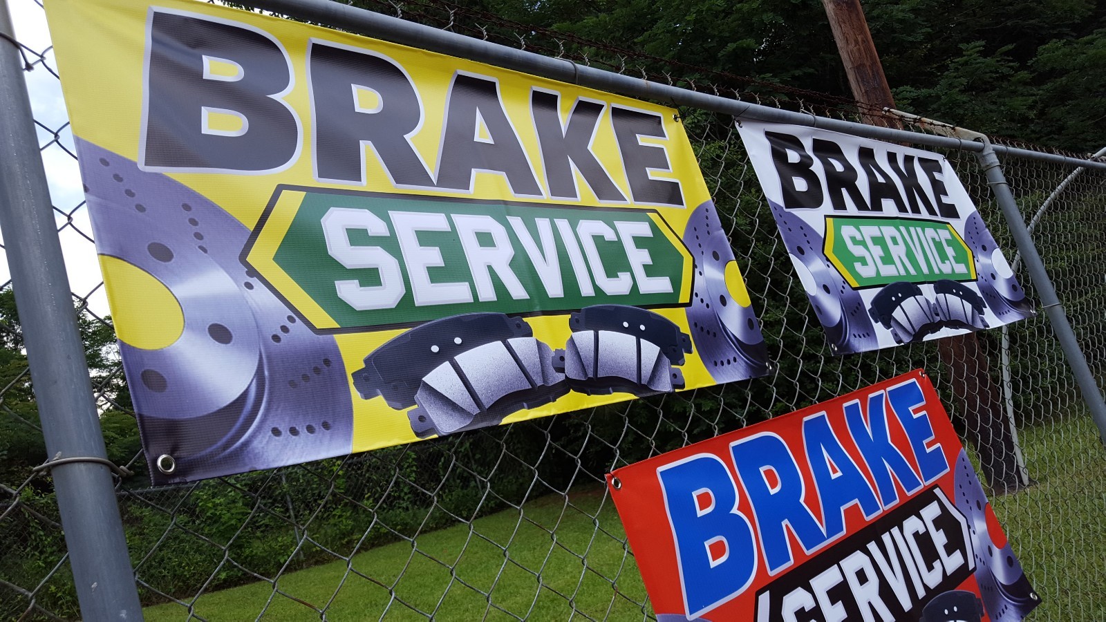 Brake Service Banner Open Sign Mechanic Auto Repair Shop Display Car Fix Tune Up