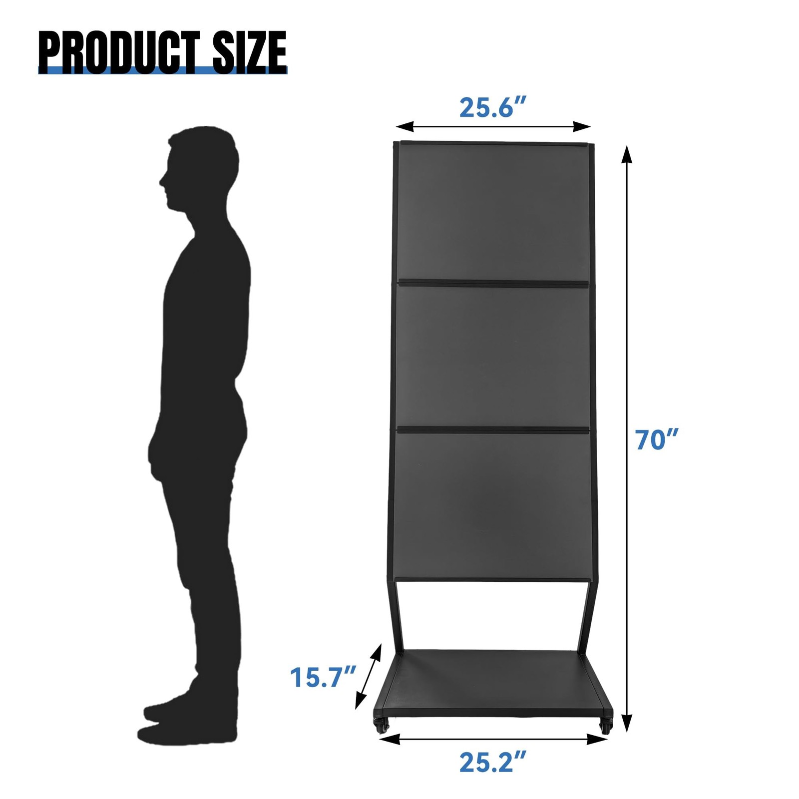 Sign holder floor stand, Heavy duty rolling pedestal poster banner stand, Tri…