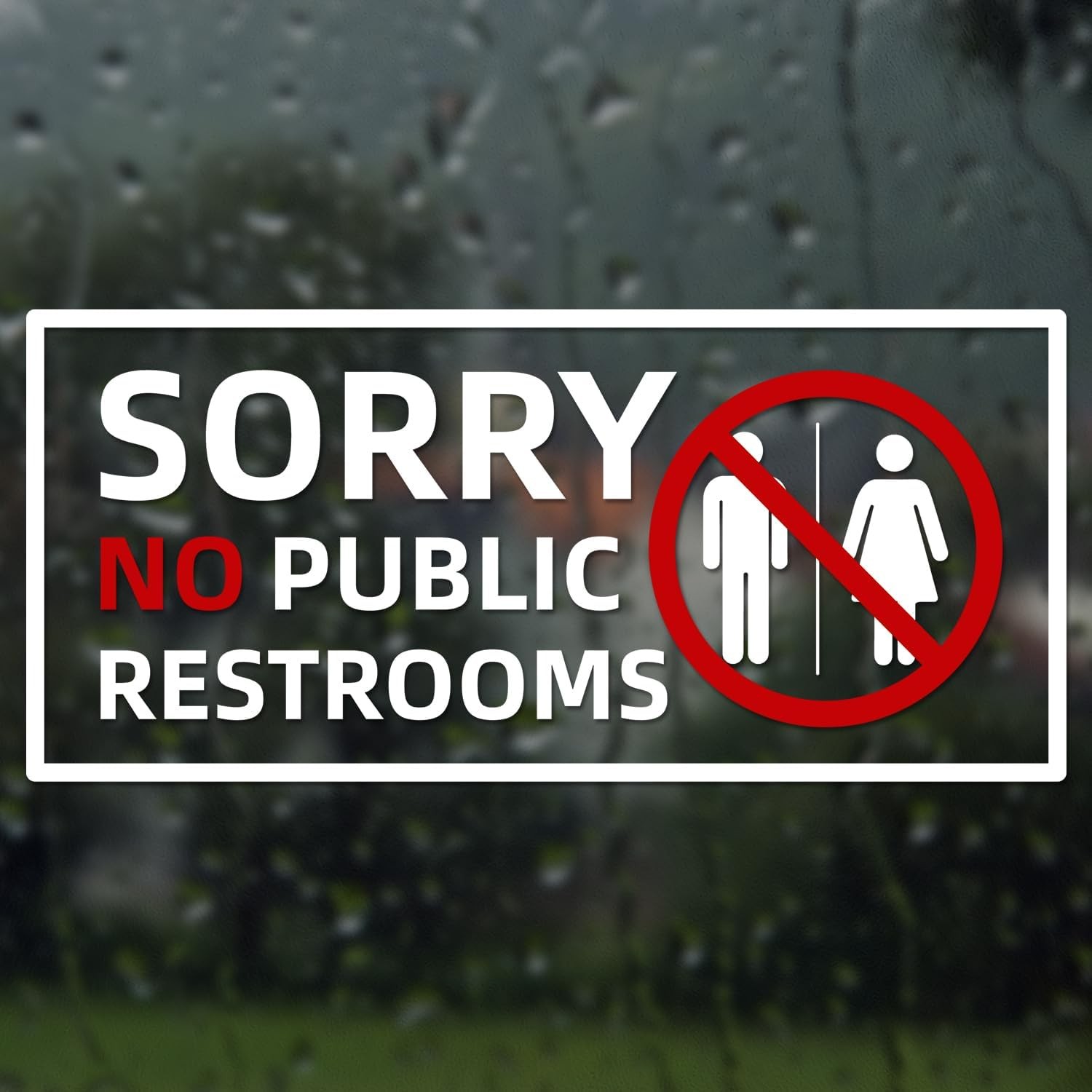 6pcs No Public Restroom Signs, 8.66×3.94 Inch Waterproof Restroom Signs for Busi