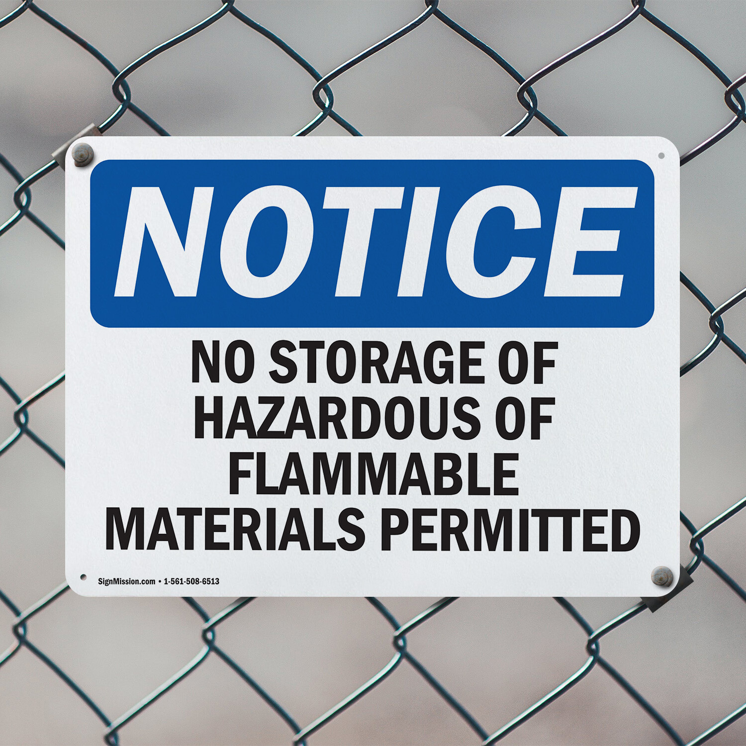 (2 Pack) No Storage Of Hazardous Or Flammable Materials OSHA Notice Sign Decal