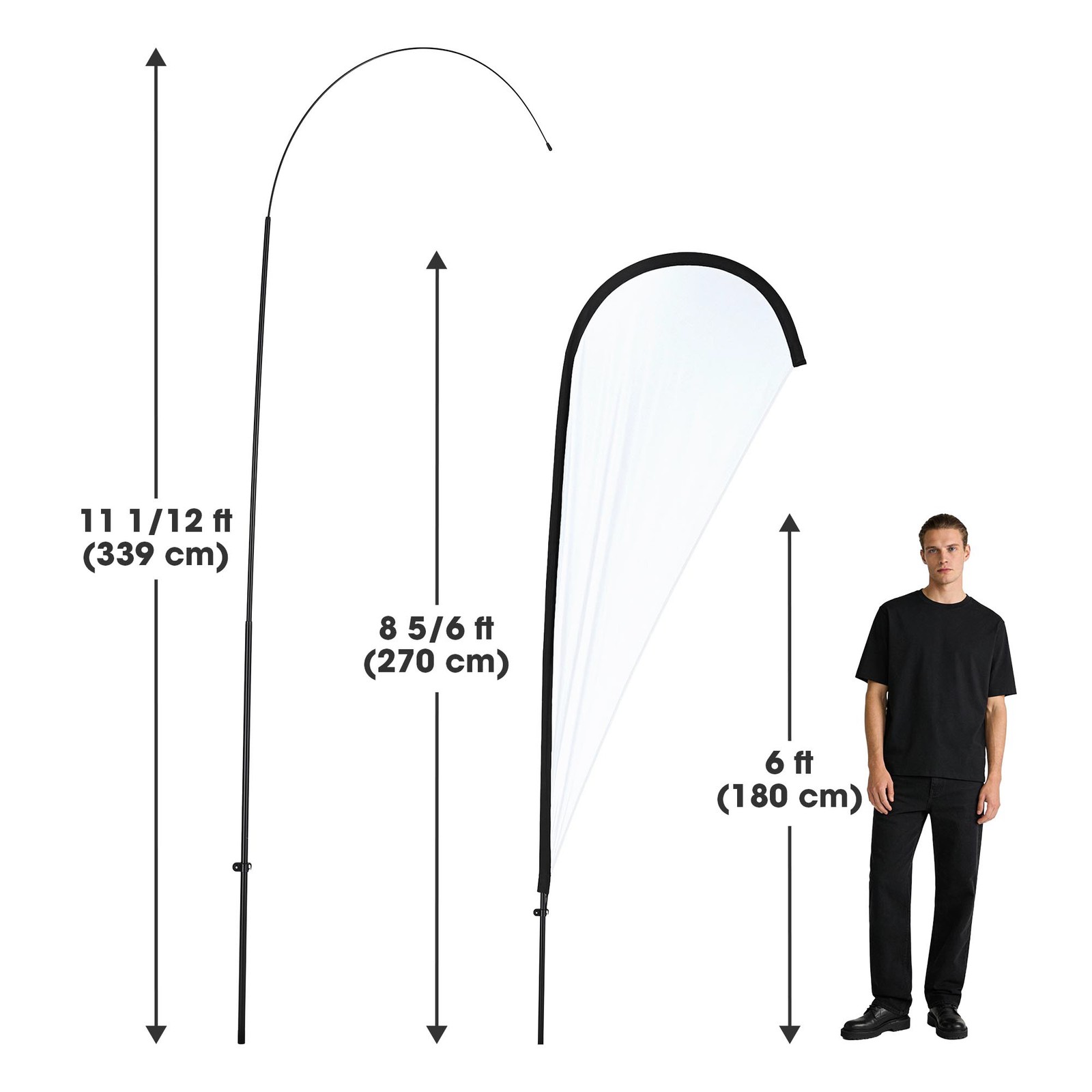 InstaHibit 10 Pack 11ft Teardrop Feather Flag Pole Kit for Business Advertising