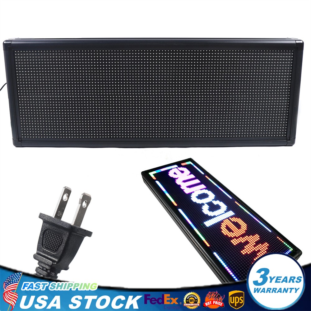 LED Sign 40″ X 15″ Scrolling Message Display Board 3 Color Programmable Sale!