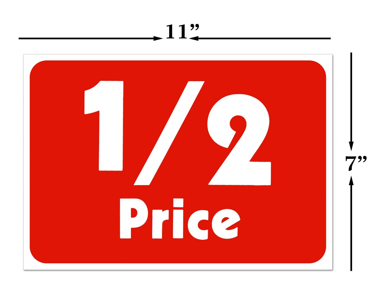 Sale 1/2 half Price Sign Retail Store Business Discount Promotion Message signs