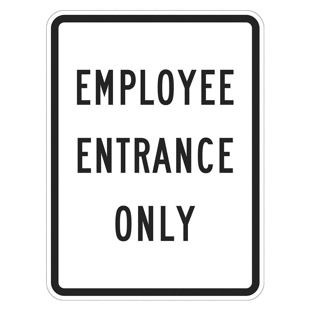 LYLE T1-1884-HI_12x18 Rflctv Employee&Visitor Sign,18x12in,Alu 449C24
