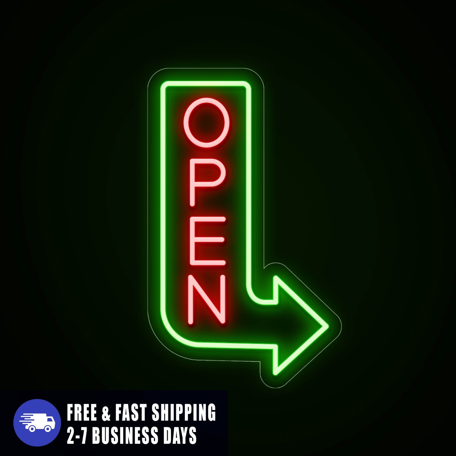 Waterproof Neon Open Bar Arrow Sign for Outdoors: Vertical LED Neon for Business