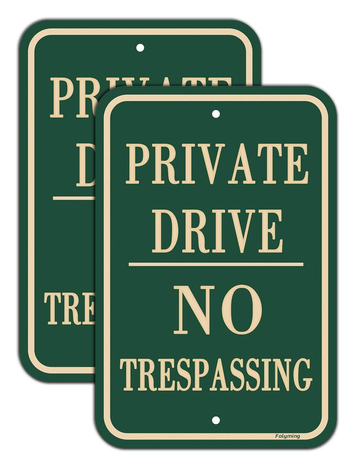 2 Pack Private Drive No Trespassing Signs 12 x 18 Inches Private Drive Sign N…