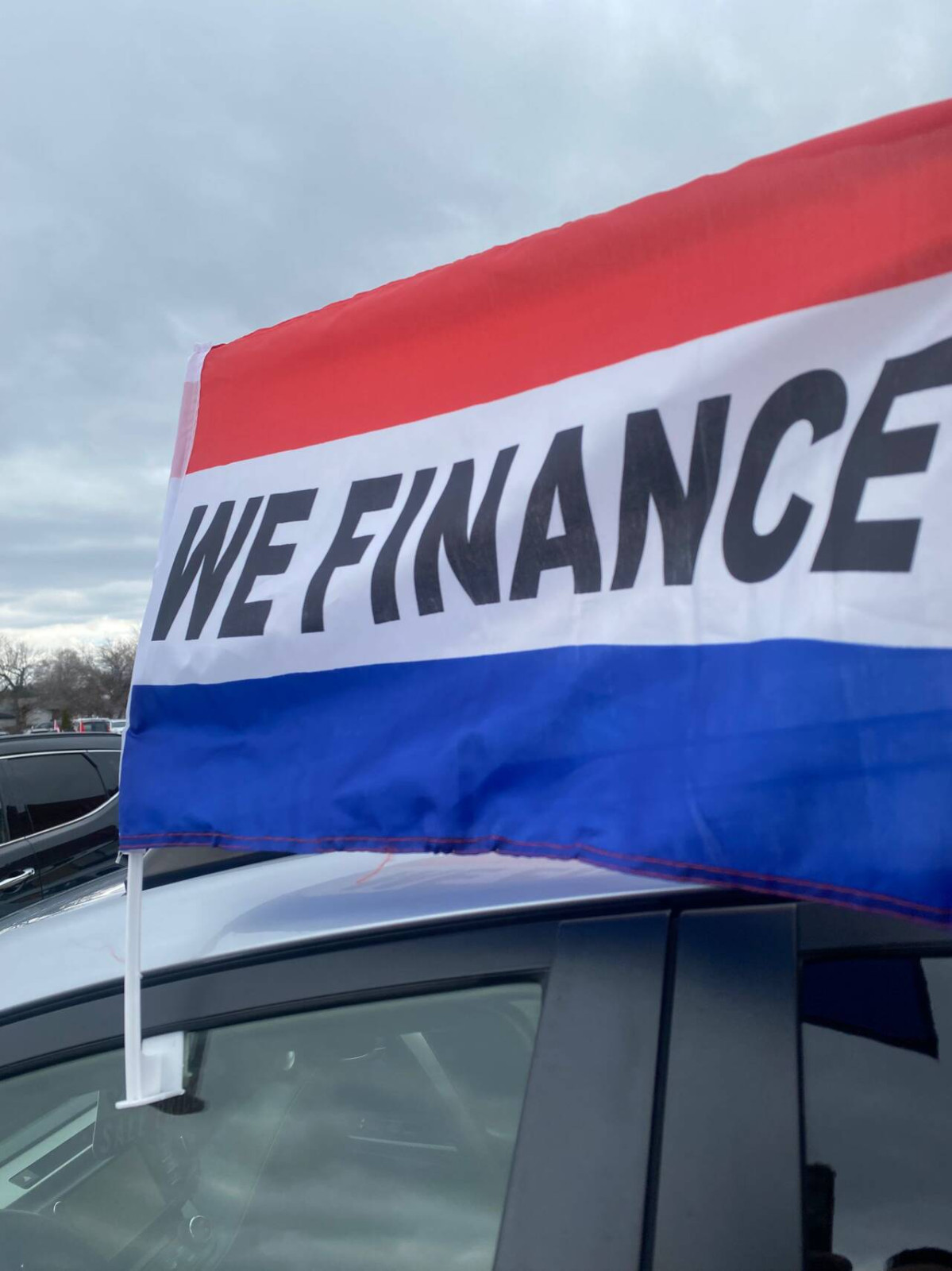 100pcs only $99.99. $1/each. Free shipping. Car window flag “WE FINANCE”