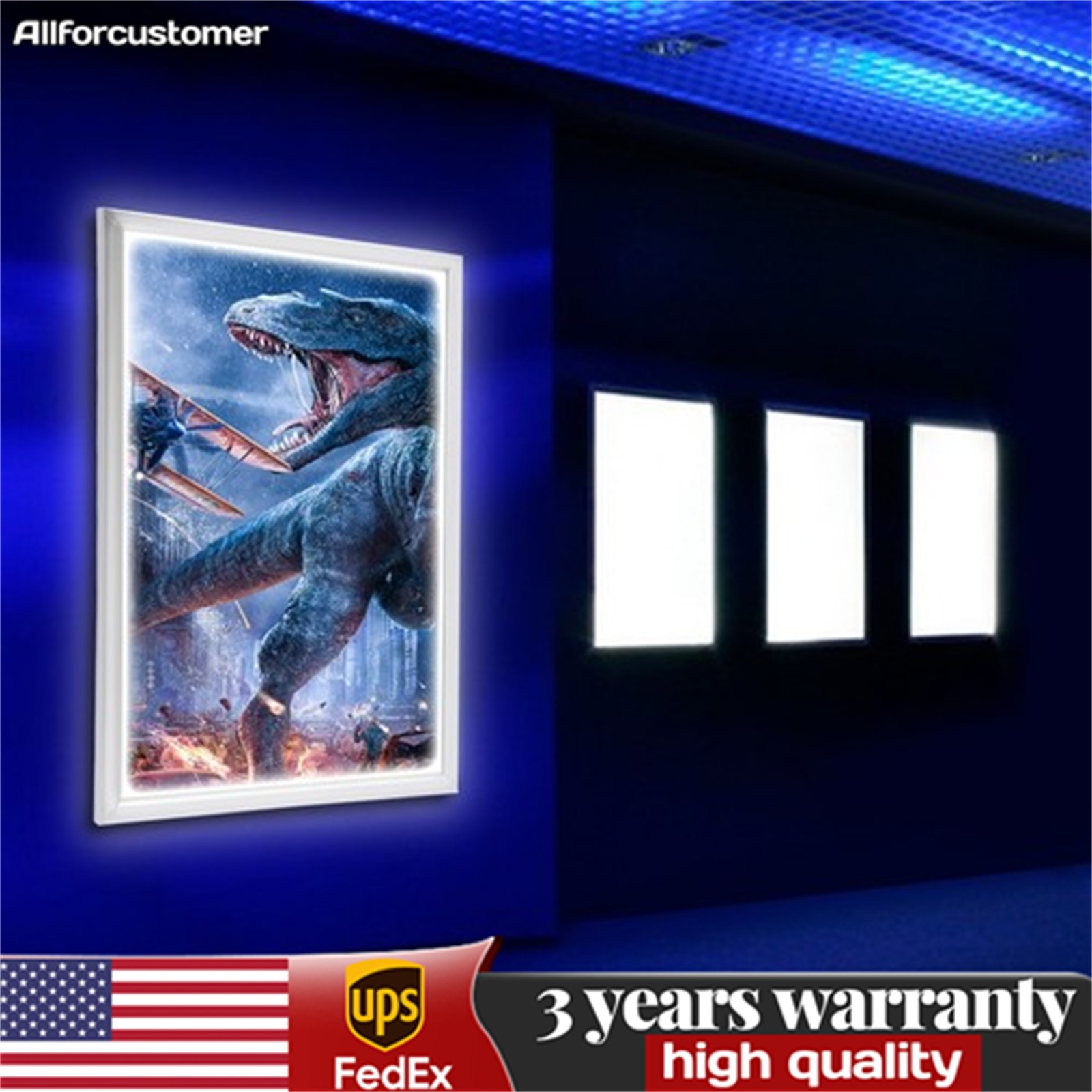 24″x36″ Backlit LED Poster Frame Art Picture Light Box Advertising Display Frame