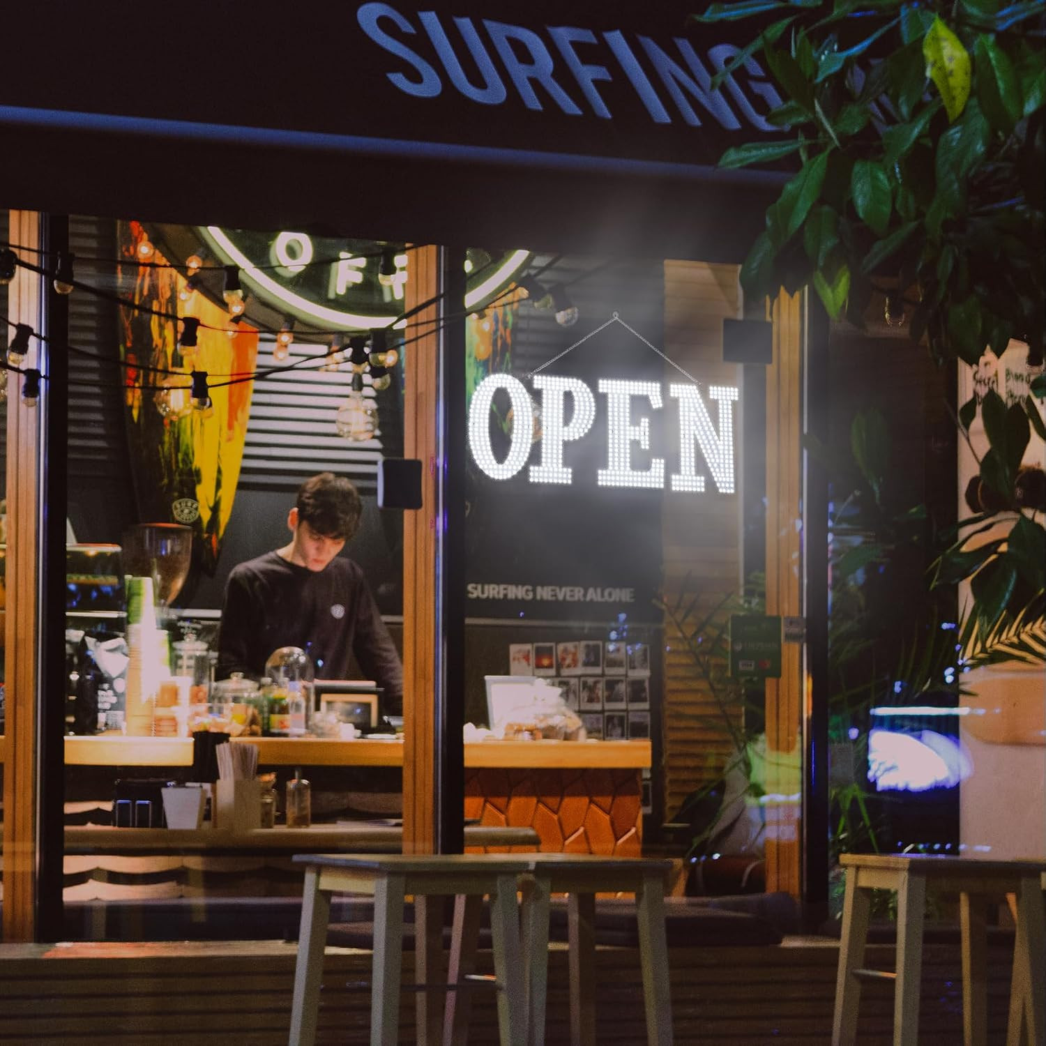 Open Signs for Business,30X10 Inch Ultra Bright Open Sign Led for Window Wall Do