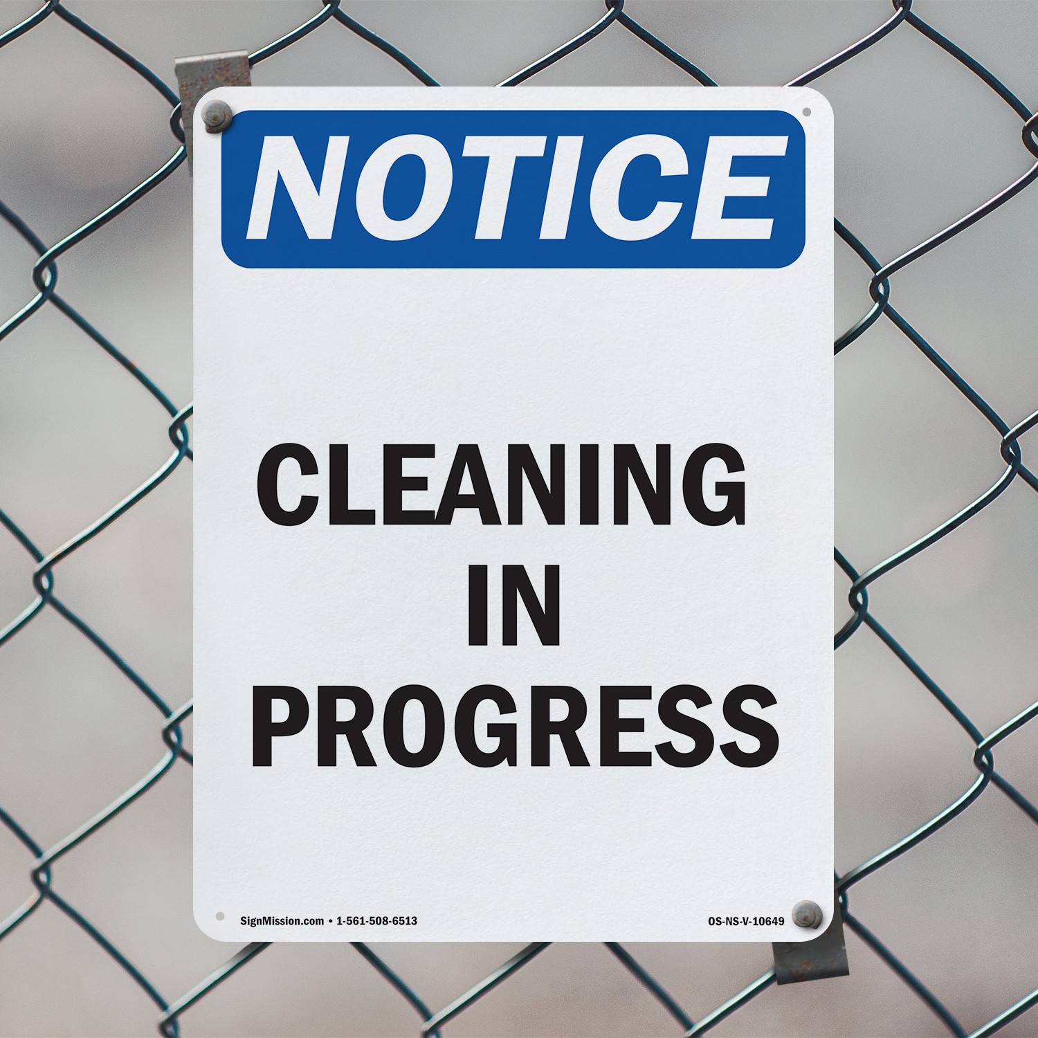 Cleaning In Progress OSHA Notice Sign Metal, Plastic, Or Decal – 5 or 10 Pack