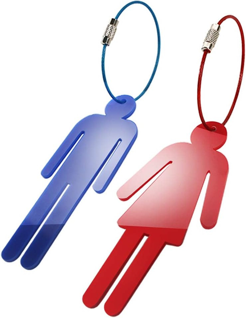 Men Women Unisex Acrylic Restroom Dressing Room Keychains Tags – Perfect for Des