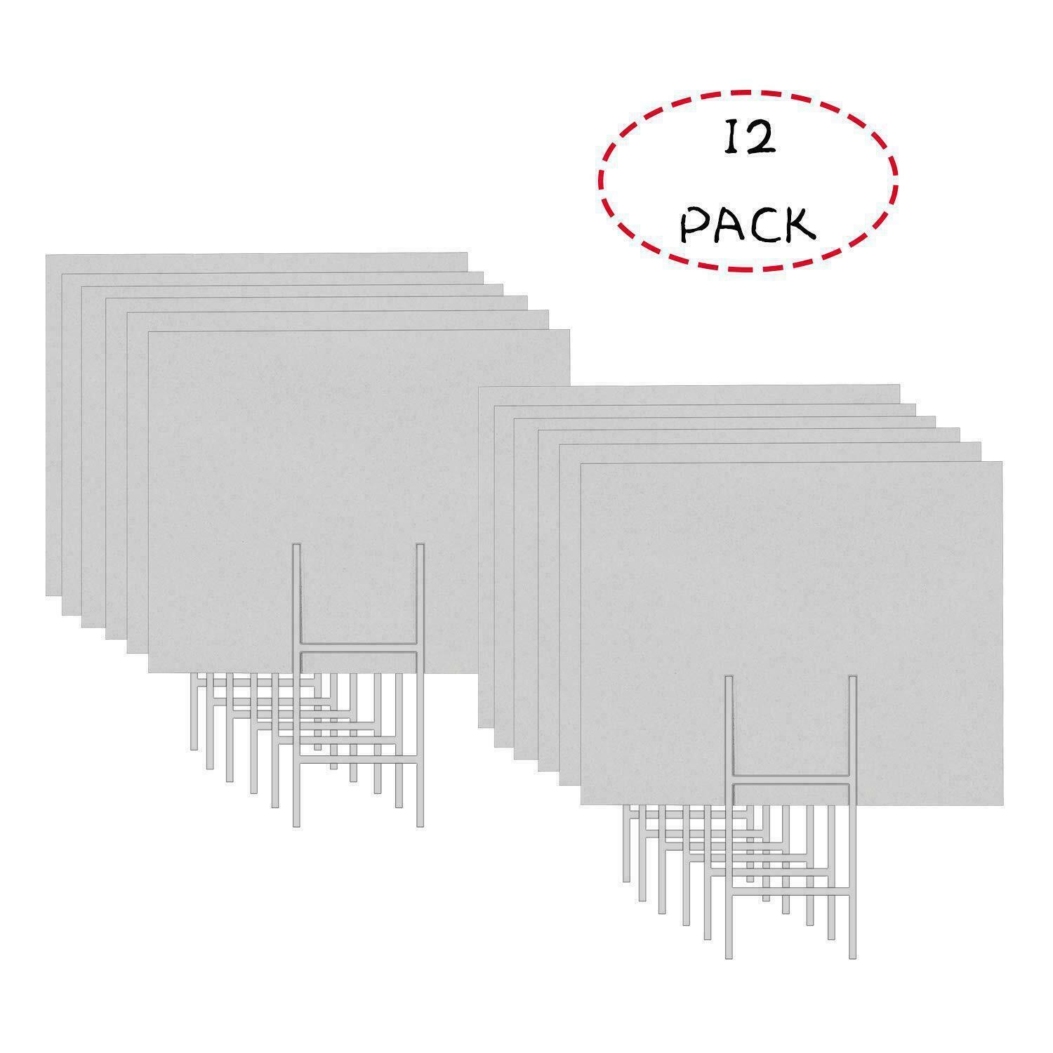 12 Pack 24″x18″ White Blank Lawn Yard Signs Sheet with Durable H-Stakes, Opening