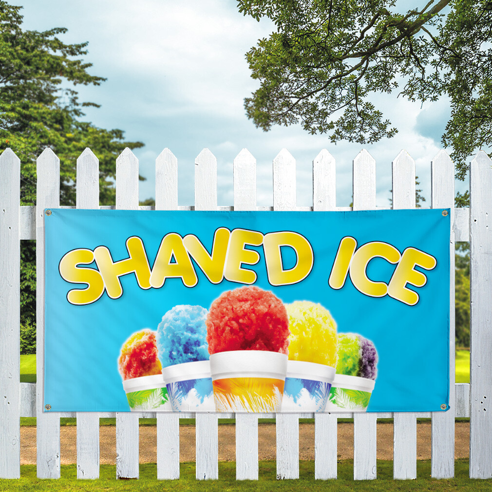 Vinyl Banner Multiple Sizes Shaved Ice Outdoor Advertising Printing G Retail