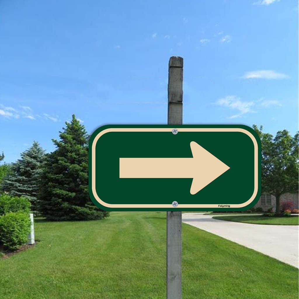 2 Pack Right Arrow Signs 12 x 6 Inches Arrow Signs Metal Reflective Sturdy Rust