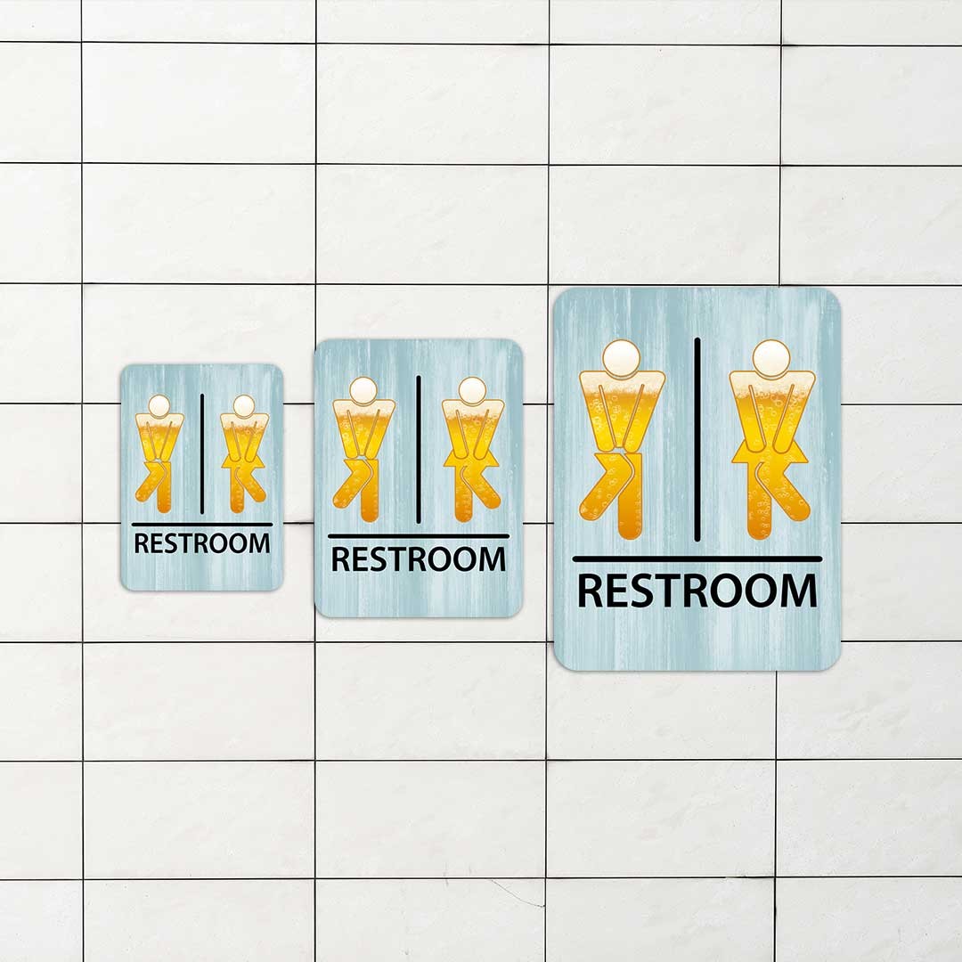 Portrait Round Plus – Fun Bar Restroom Wall or Door Sign | Fun Restroom Sign