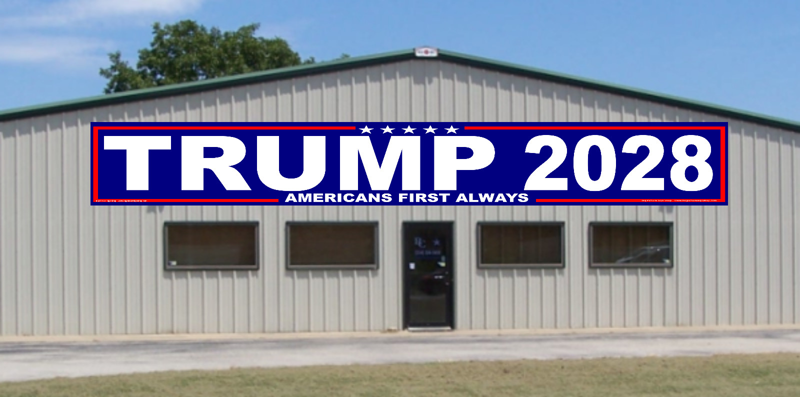 TRUMP 2028 Americans First Always -HUGE & LARGE-BLUE Banners-Reinforced-USA MADE
