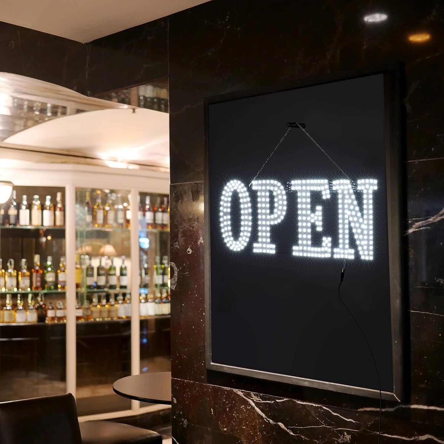 Ultra Bright 40″x14″ Large LED Open Sign for Business with Hanging Installation