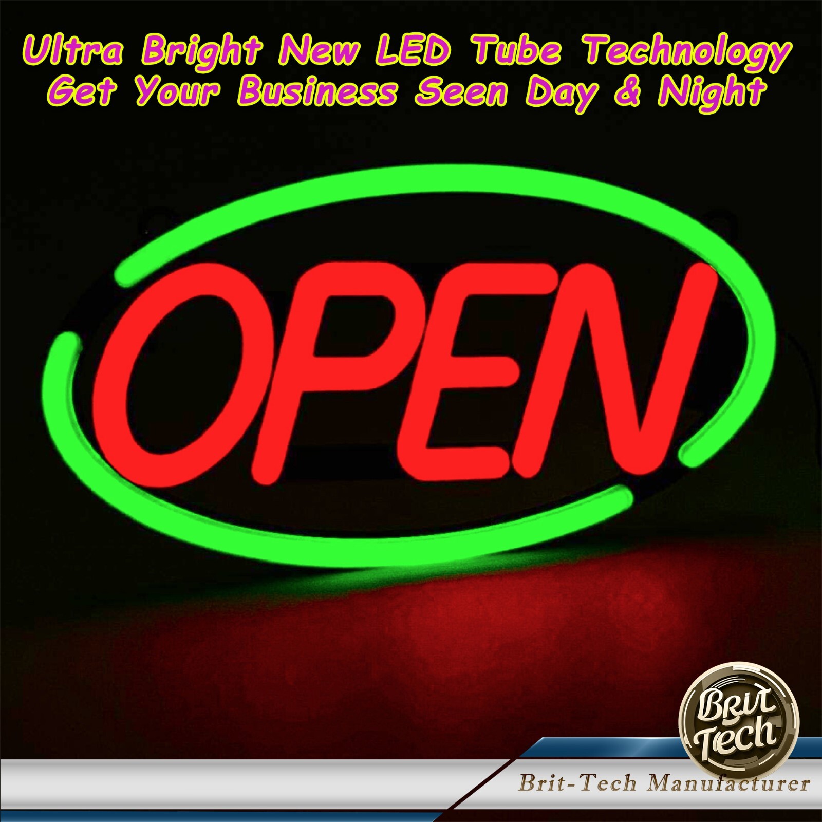 Large LED Open Sign 24″ Neon Bright Light for Business Restaurant Bar Store Shop