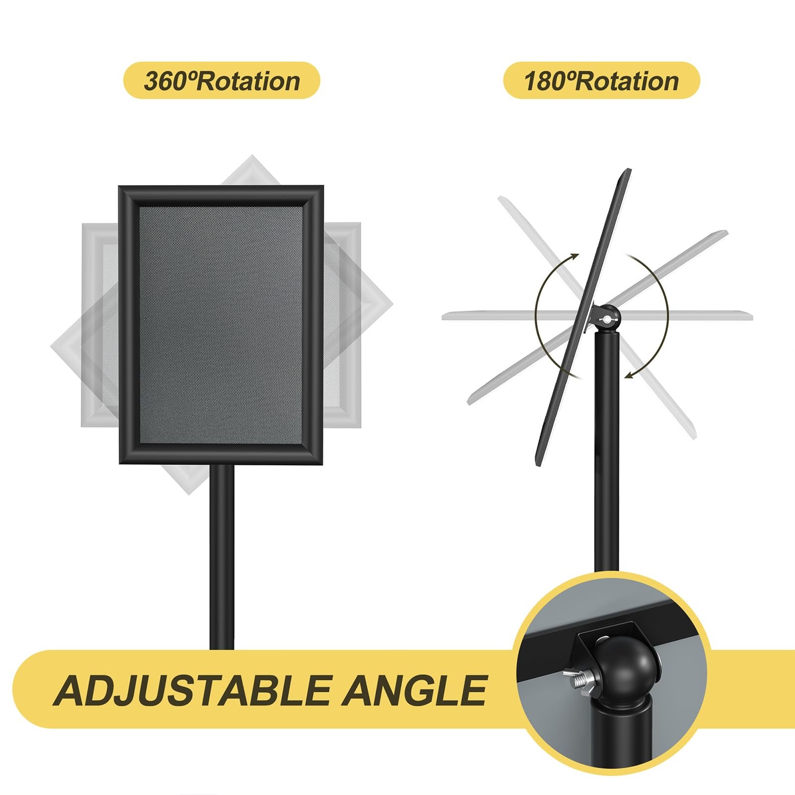 Relx Sign Holder Stand 8.5×11 inch – Adjustable Floor Standing black