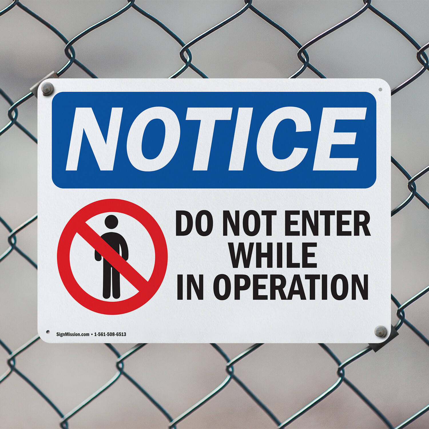 (2 Pack) Do Not Enter While In Operation OSHA Notice Sign Decal Metal Plastic