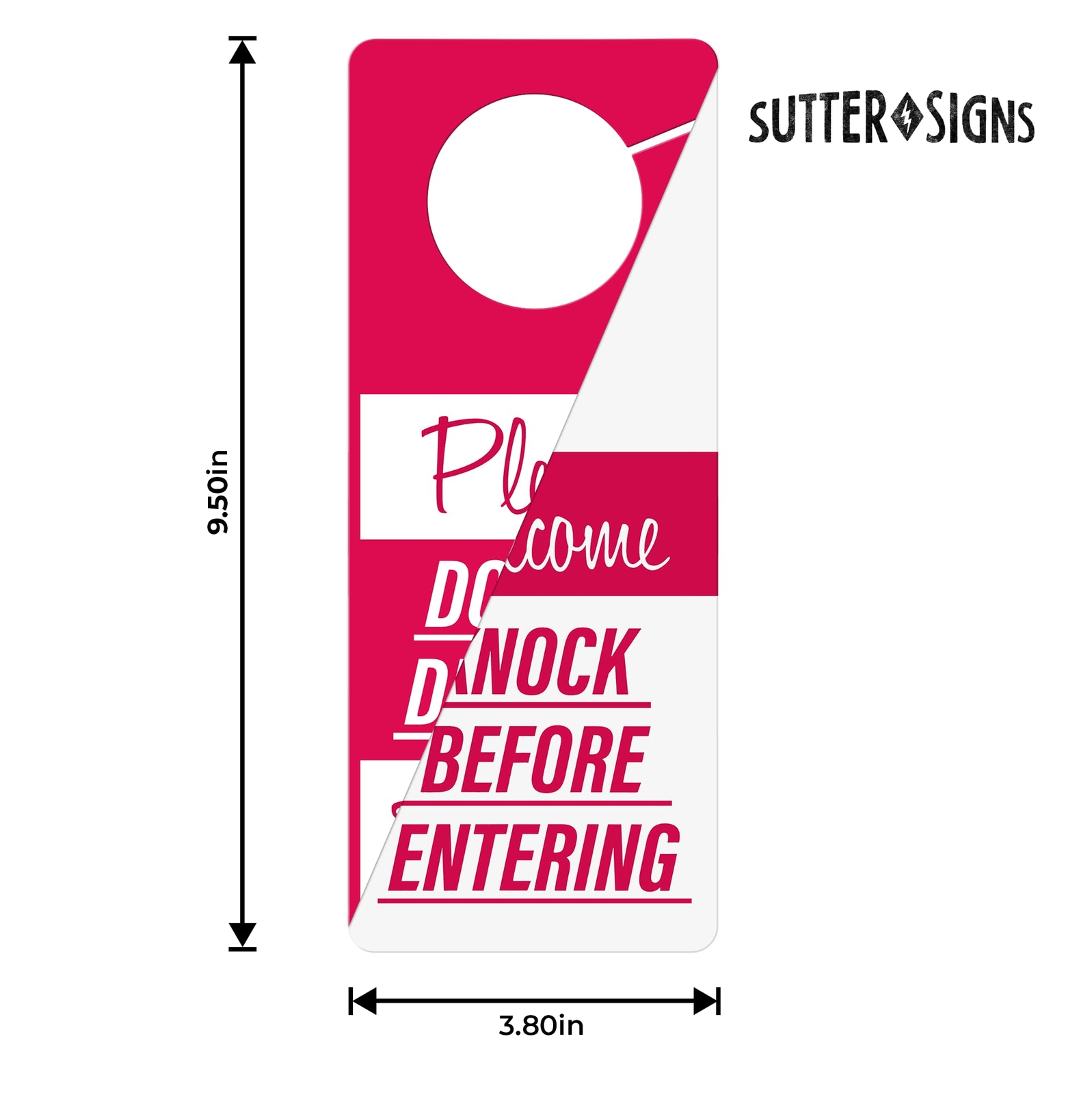 Do Not Disturb Door Hanger 2-Pack Meeting Progress 9.5×3.8″ Red White
