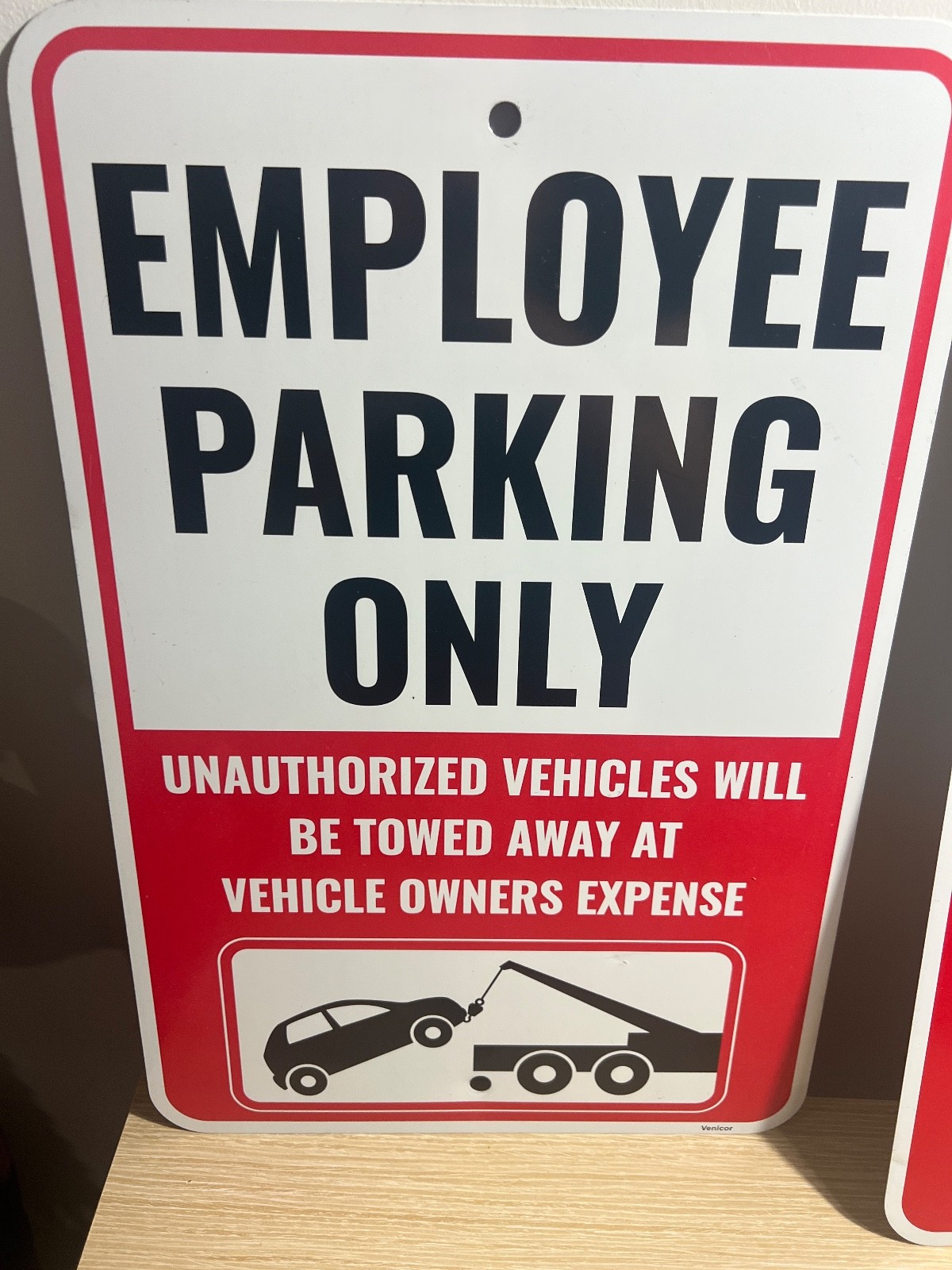 2PC Employee Parking Sign, 18 X 12 Inches – Aluminum – Staff Parking Only Sign