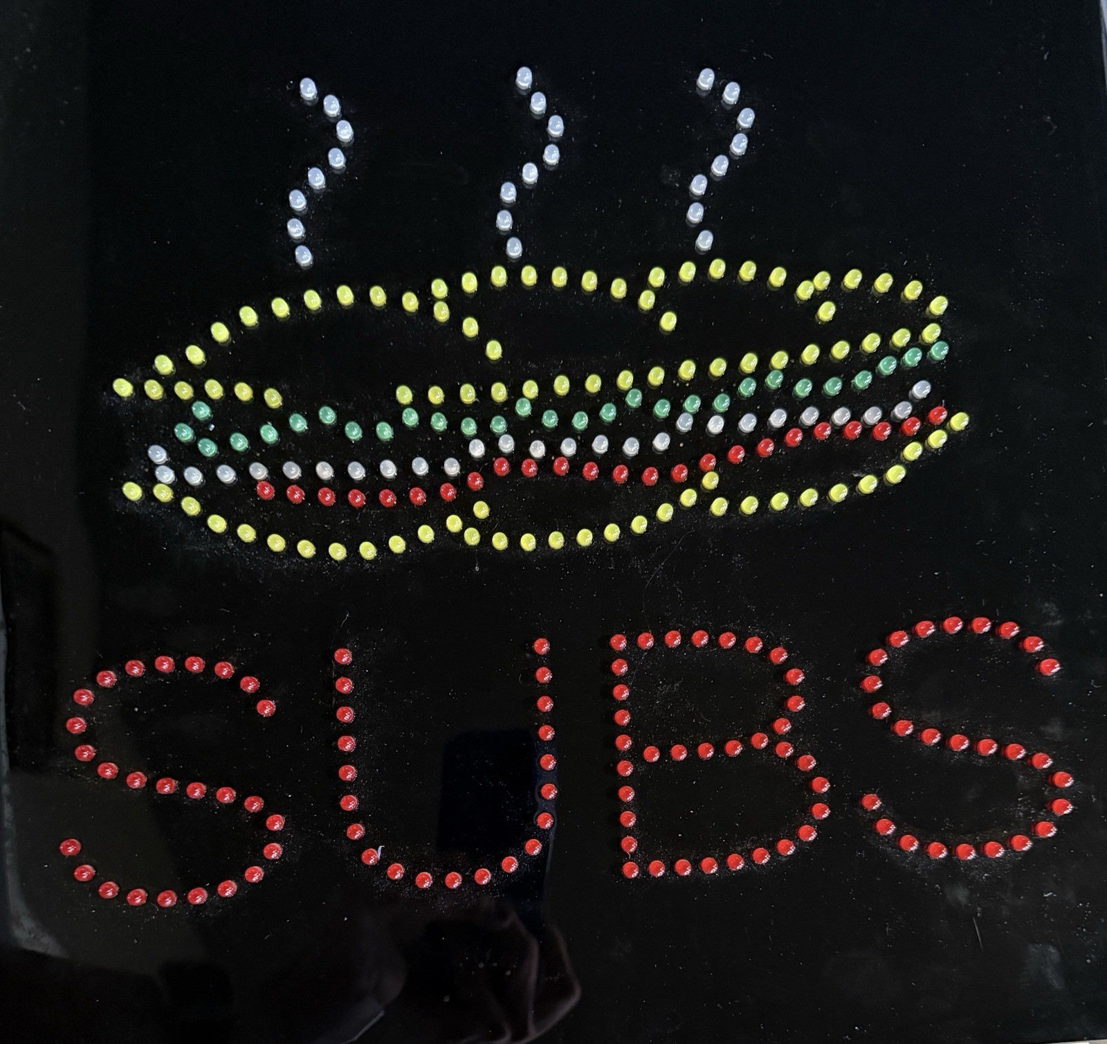 LED Illuminated Window Sign Multi-Color Hanging SUBS Sandwich Shop Business