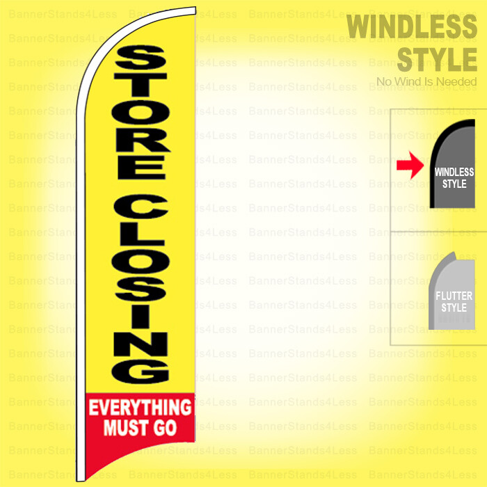 STORE CLOSING – Windless Swooper Flag 2.5×11.5 ft Feather Banner Sign yb