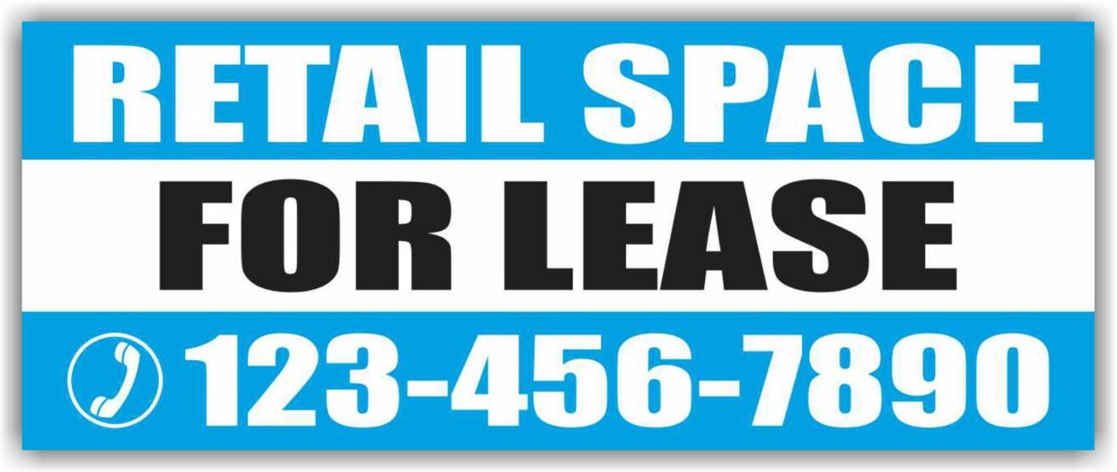 RETAIL SPACE FOR LEASE Advertising Banner Vinyl Mesh Sign Rent Custom Phone