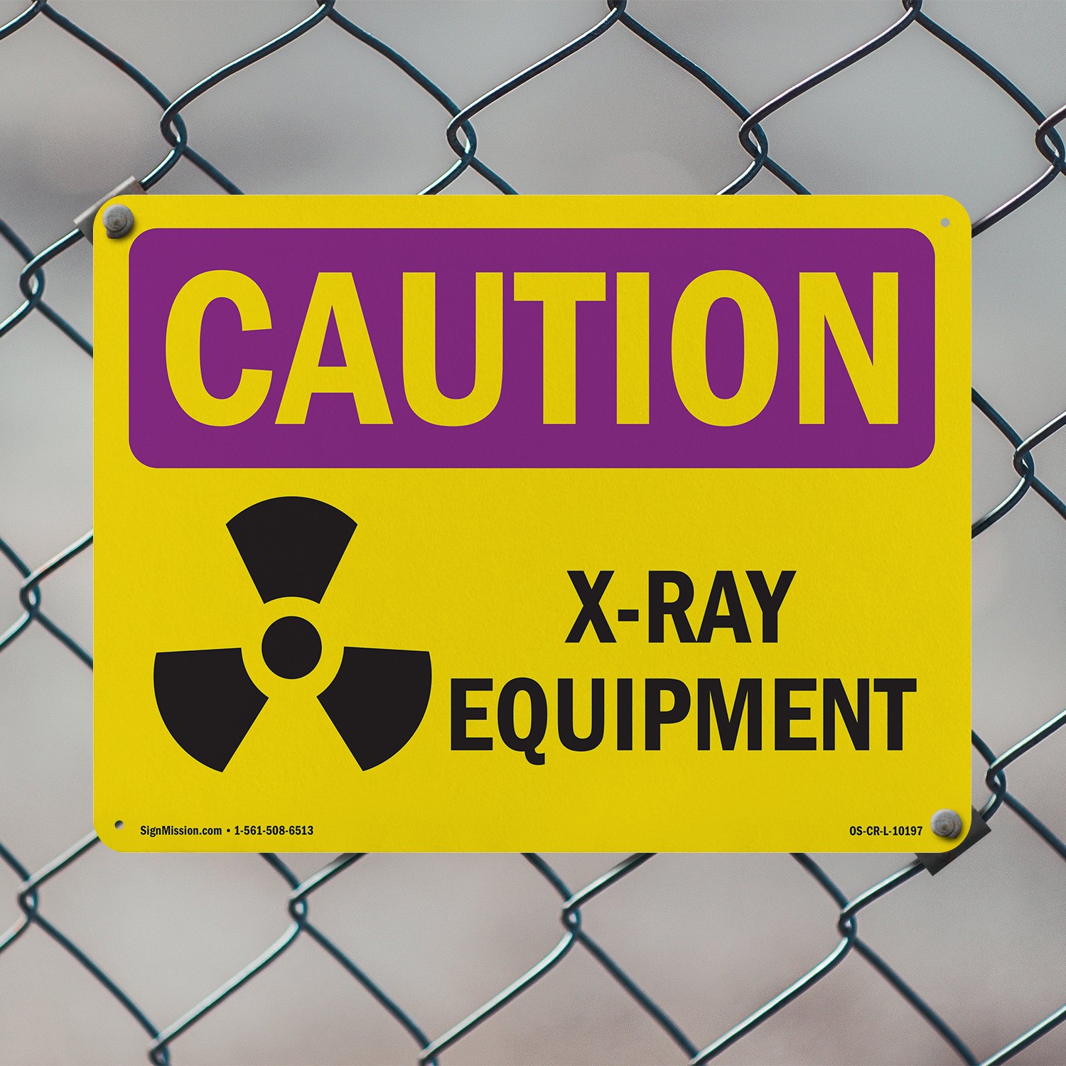 X-Ray Equipment OSHA Caution Radiation Sign Metal, Plastic, Decal 5 or 10 Pack