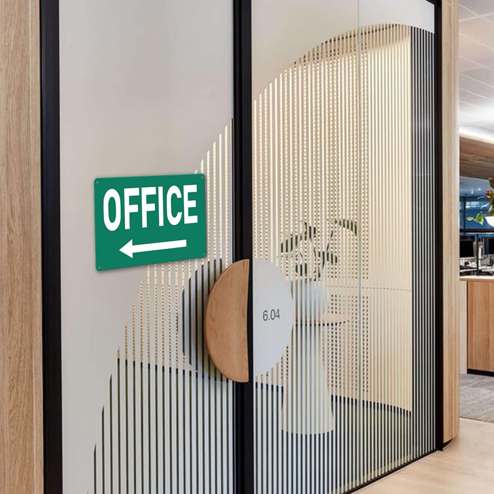 Custom Metal Office Sign for Doors – ‘Meeting’ with Left Arrow – 8 x 12 In