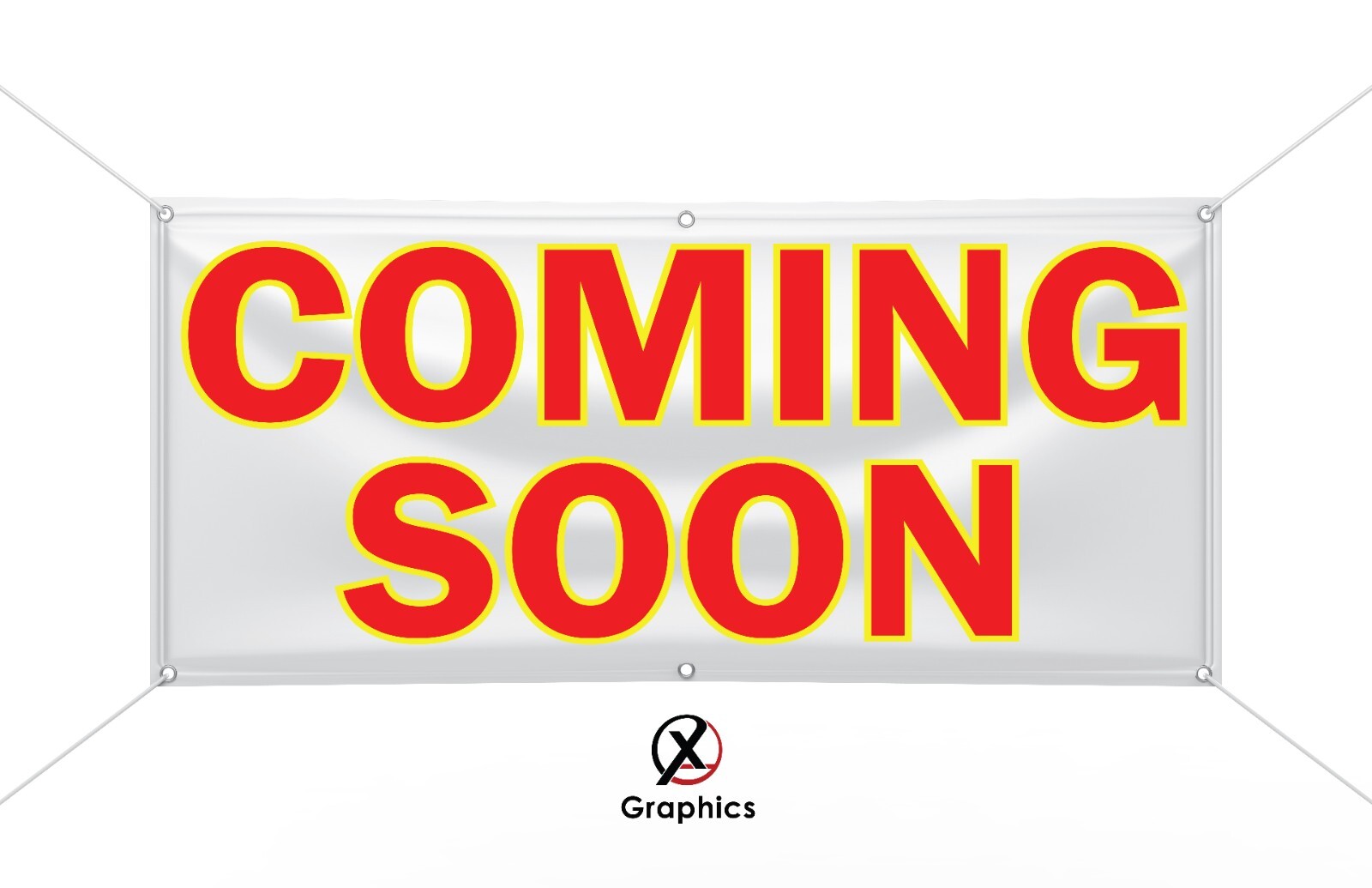 COMING SOON for sale Vinyl Banner advertising Sign. Full color 2×4 ft, 2×6, 3×10
