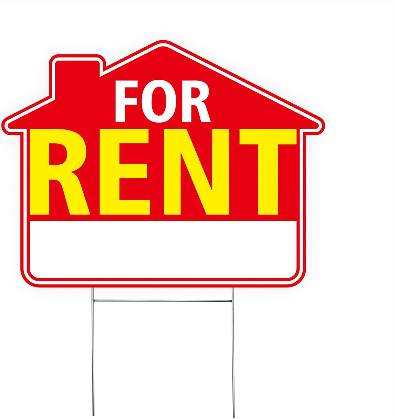 For Rent Signs with Stakes 17″X13″ – Double-Sided Red White Yellow Yard Signs –
