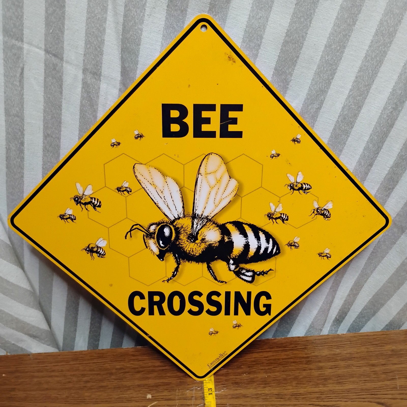 Queen Bee Vintage Crossing METAL Sign Xing Rustic hive bumble keeper honey