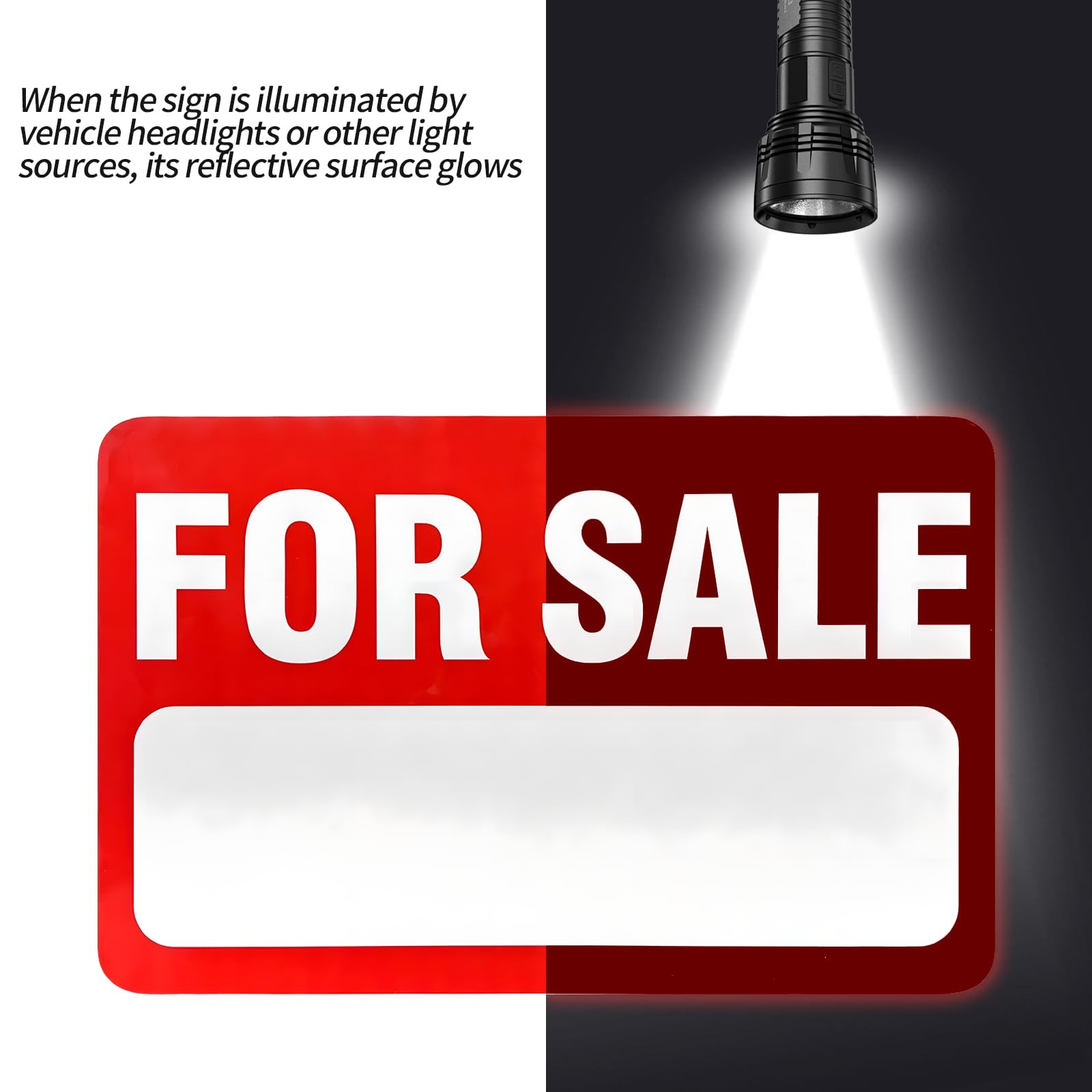 For Sale Sign 4 PCS 12″ x 8″ Self-Adhesive Reflective Vinyl Easy to Write Apply