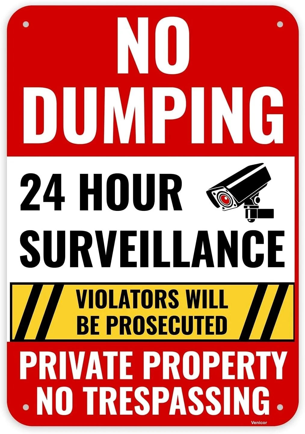 1PC No Dumping Sign Private Property Sign, 13 X 9 Inches – Aluminum – No Illegal