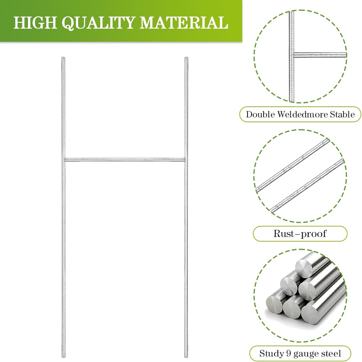 6 Pack Yard Sign Stakes, 17X7.5 INCH H Frames Yard Stakes for Signs for Ground O
