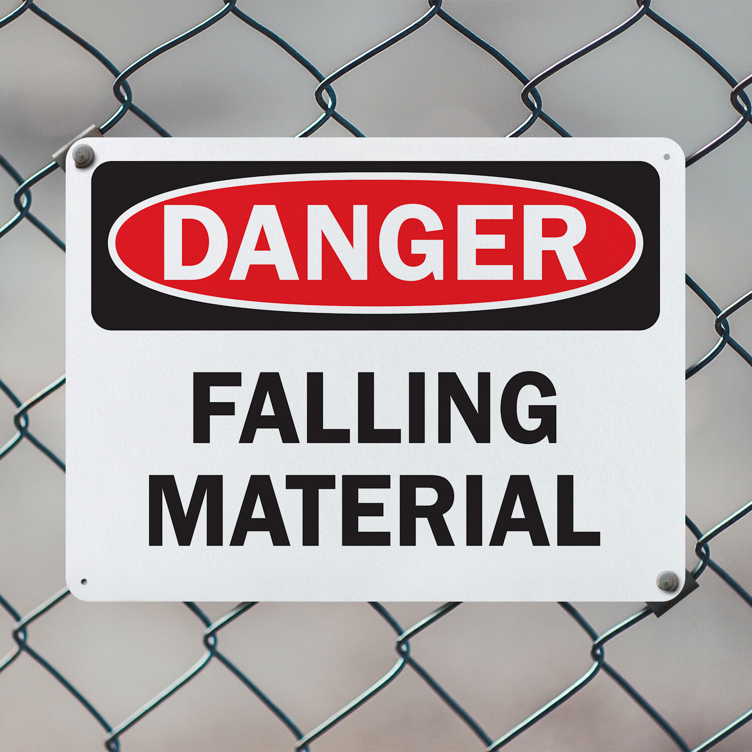 (2 Pack) Falling Material OSHA Danger Sign Decal Metal Plastic