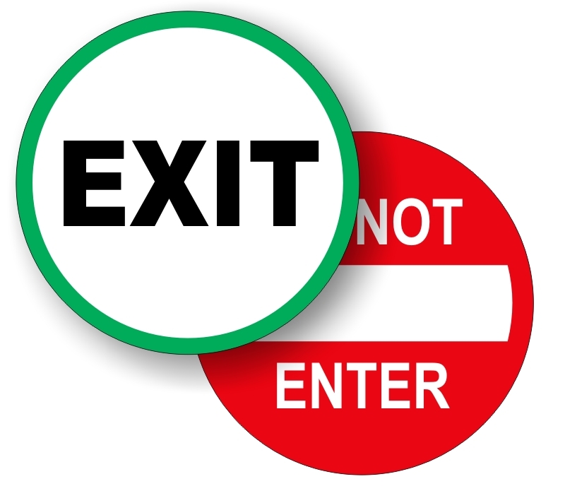 Exit and Do Not Enter Glass Door Decals / Entry Store Stickers / Labels Entrance