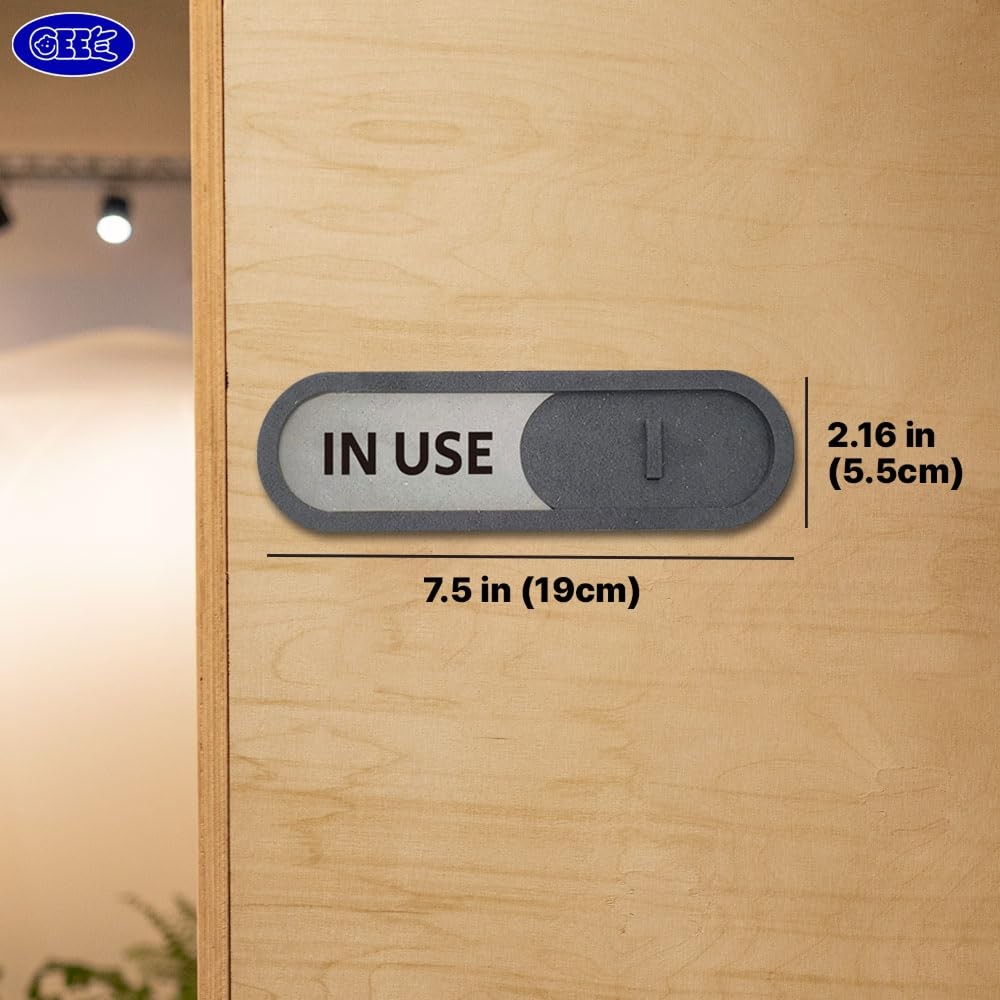 In Use Available Slider Door Sign Home Office Premium MDF Brown 7.5×2.2 In