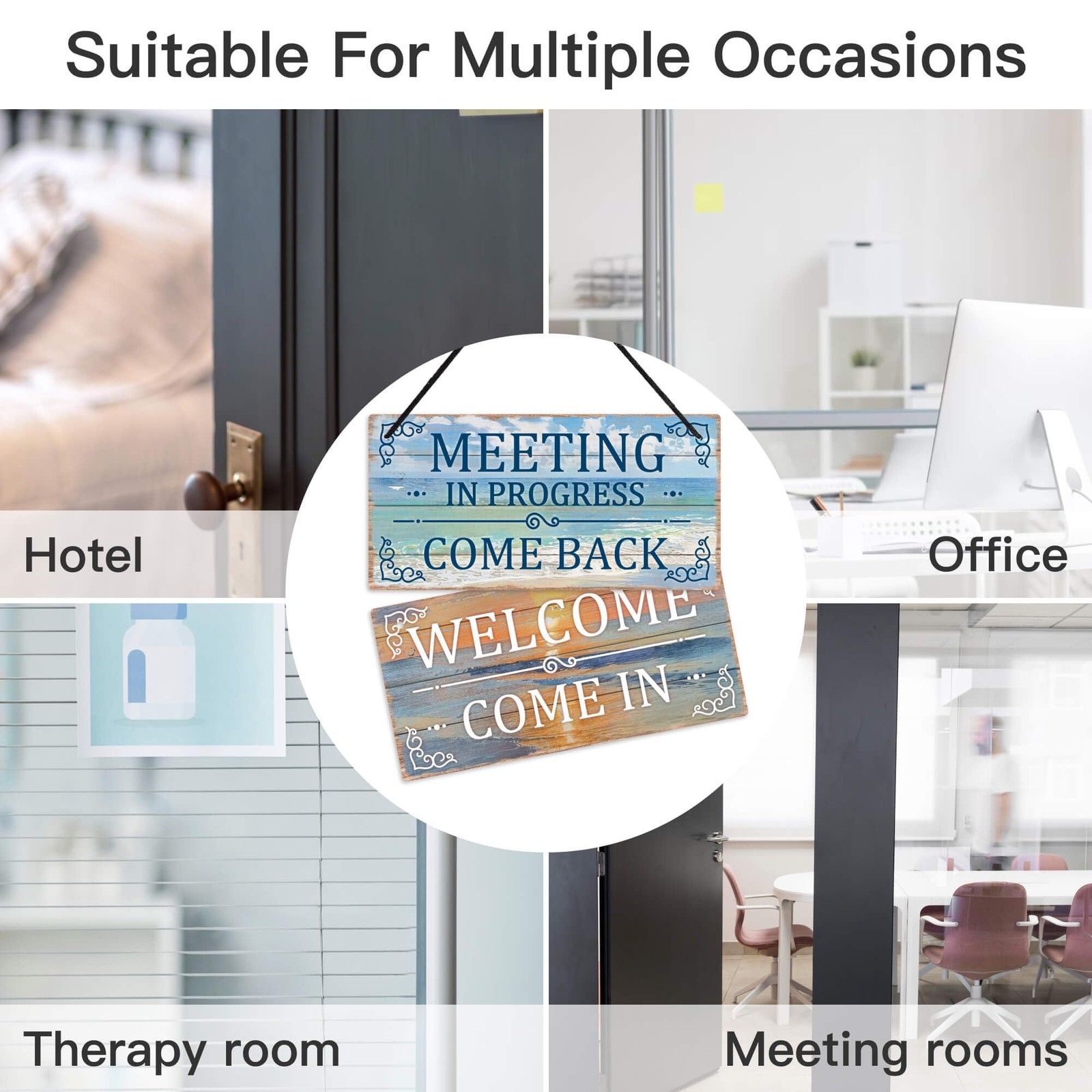 Meeting in Progress Door Sign – Welcome Come in Office Sign for Meeting Room,…