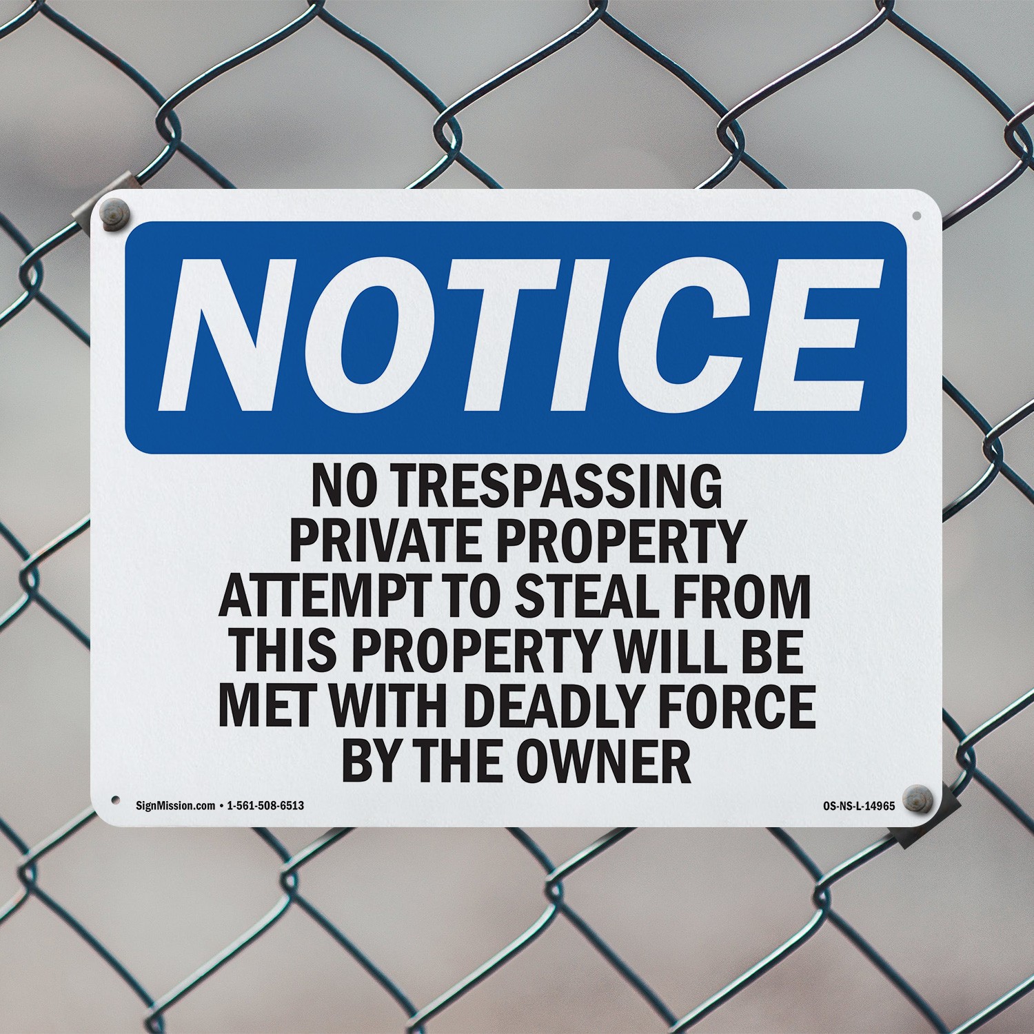 No Trespassing Private Property Attempts OSHA Notice Sign, Decal 5 or 10 Pack