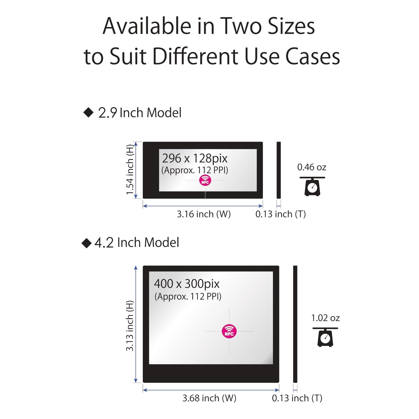 [] EZ Sign NFC E-Paper Display – No Battery, Ultra-Thin 0.13”, Rewritable 4-C…