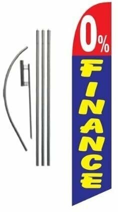 Zero 0% Finance Auto Dealership Advertising Feather Banner Swooper Flag Sign…