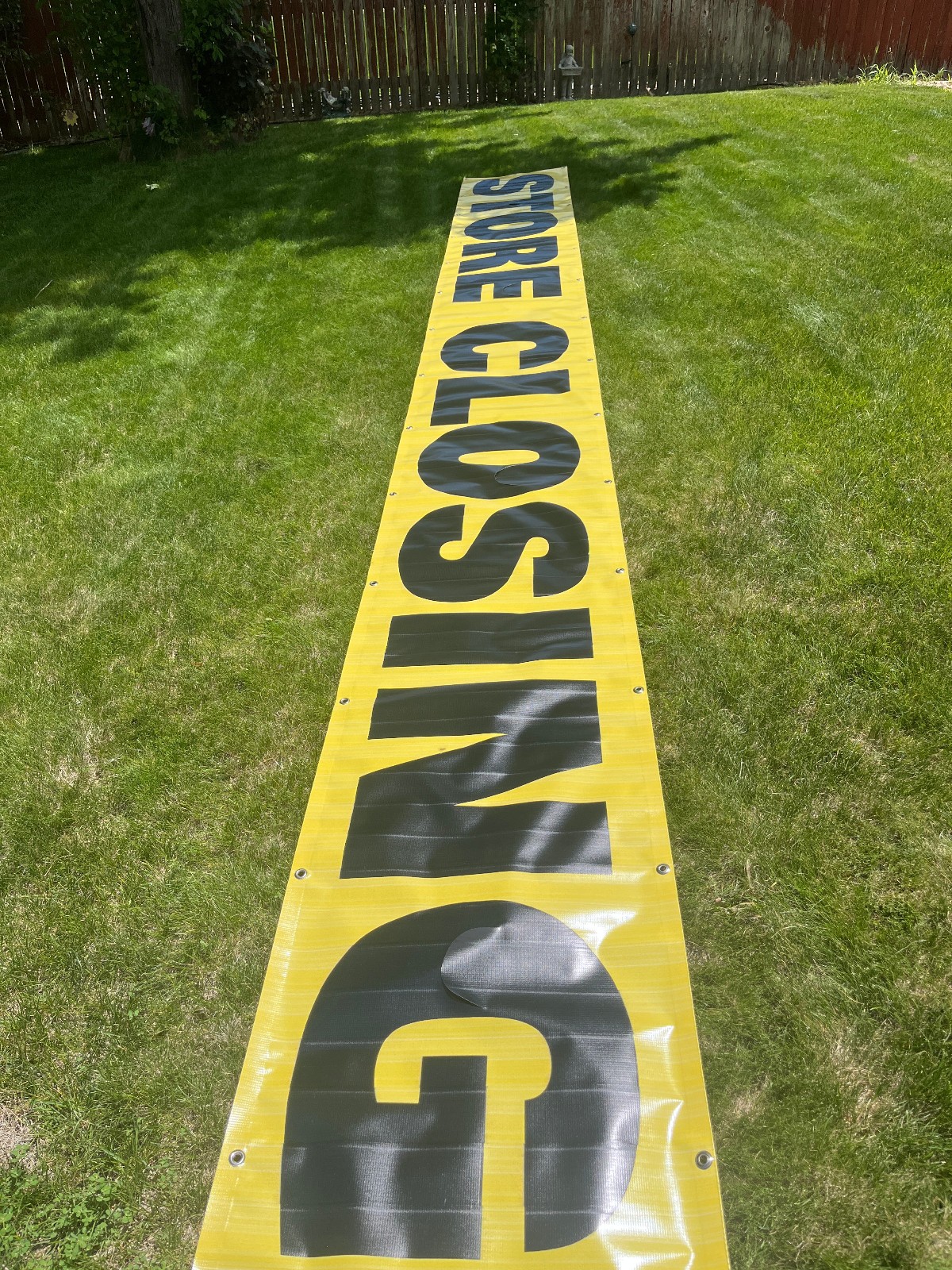 Store Closing Advertising Vinyl Banner Flag Sign Yellow Black 20 Feet Long x 2ft