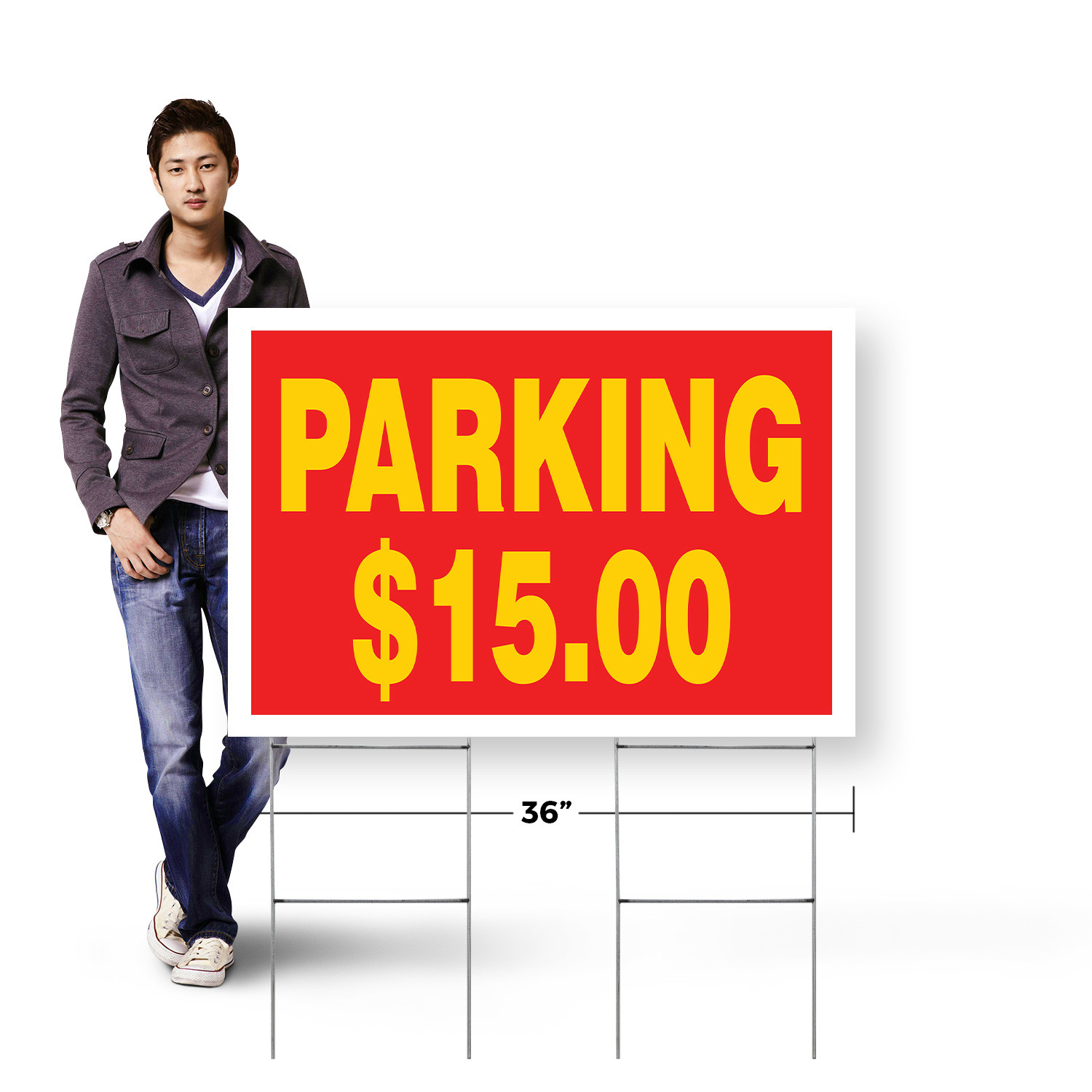 Parking $15 Dollars Yard Sign Clear Directions, Event Parking, Affordable Rates