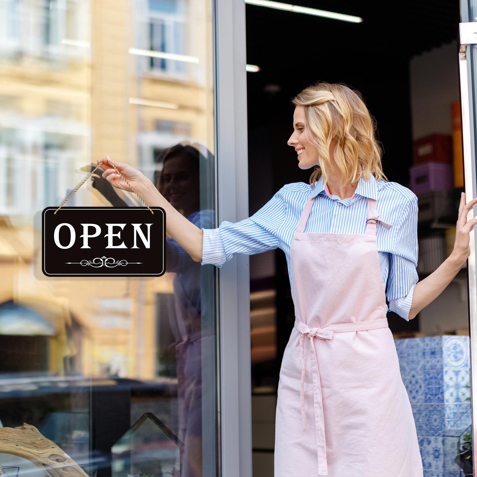 12 Inch Open Closed Sign For Business Door Waterproof Pvc Vintage Design